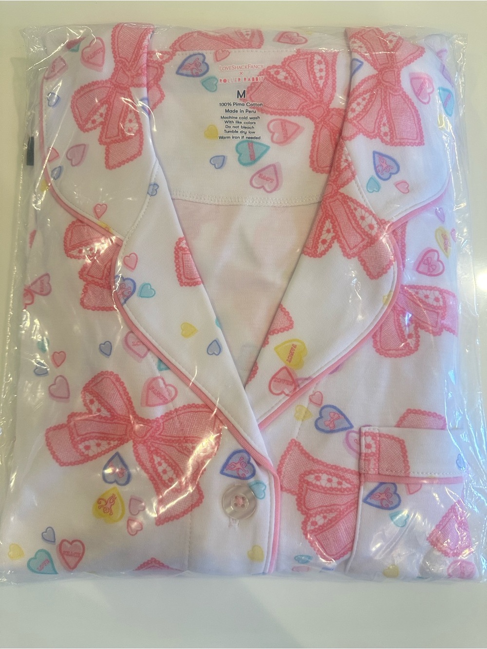Loveshackfancy x Roller Rabbit Doily Beaux Long Sleeve Polo Pajamas set